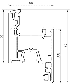 Система профилей пвх PROPLEX OUTLINE : Створка 46 мм (PR 2.046)