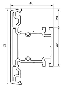 Система профилей пвх ПРОПЛЕКС OUTLINE : Импост 46 (PR 3.046)