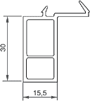 Система профилей пвх ПРОПЛЕКС OUTLINE : Донный профиль арт. PR 5.030.2