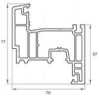 Система ПВХ профилей ПРОПЛЕКС-Comfort : Створка оконная 70 мм арт. PR 2.070.4