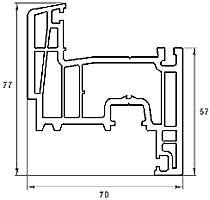 Система профилей ПРОПЛЕКС-PREMIUM : Створка 70 мм (PR 2.070)